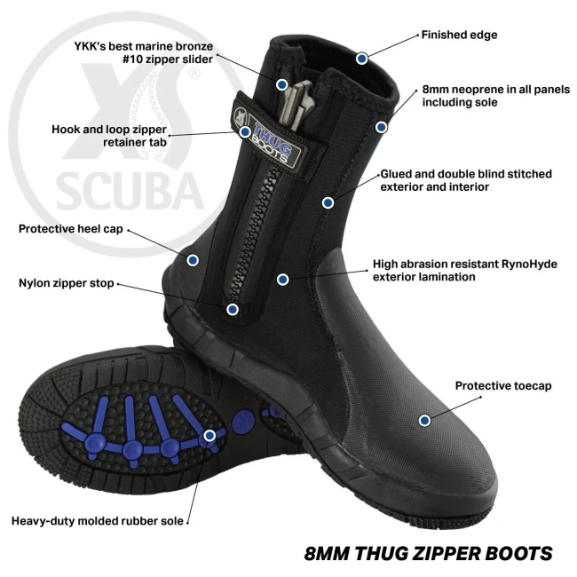 Боты XS-Scuba Thug Zippered, 8мм, BT800